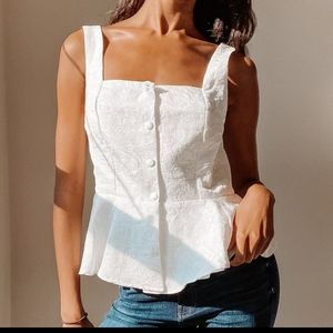 White peplum bottom down top